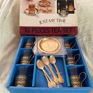 Gold and Black Tea Set - 18 Pieces